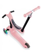 Globber Trotineta 3 in 1 Go-Up Sporty Roz Pastel roti Led scaun maner parinte ghidon reglabil greutate admisa 50 kg