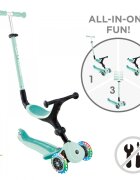Globber Trotineta 3 in 1 pentru copii Go Up Active Verde cu maner de impins scaun si ghidon ajustabile roti cu lumini LED