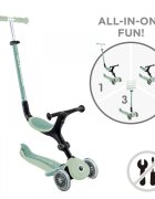 Globber Trotineta 3 in 1 pentru copii Go Up Active Verde Fistic ecologic ghidon si scaun ajustabile rulmenti ABEC 9