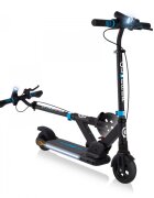 Globber Trotineta electrica E-Motion 14 Blue autonomie 9-11 km cu suspensie ghidon reglabil echipat cu lanterna LED si clopotel pliabila platforma prevazuta cu cric roti din cauciuc greutate admisa 70 kg