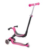 Globber Trotineta evolutiva 4 in 1 pliabila Go-Up Roz cu scaun maner parinte ghidon reglabil greutate admisa 50 kg