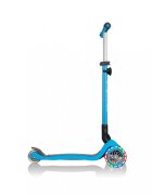 Globber Trotineta evolutiva Go-Up 4 in 1 Deluxe Lights Albastra ghidon reglabil scaun maner parinte roti cu Led greutate admisa 50 kg