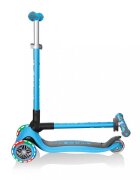 Globber Trotineta evolutiva Go-Up 4 in 1 Deluxe Lights Albastra ghidon reglabil scaun maner parinte roti cu Led greutate admisa 50 kg