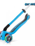 Globber Trotineta evolutiva Go-Up 4 in 1 Deluxe Lights Albastra ghidon reglabil scaun maner parinte roti cu Led greutate admisa 50 kg