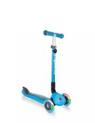Globber Trotineta evolutiva Go-Up 4 in 1 Deluxe Lights Albastra ghidon reglabil scaun maner parinte roti cu Led greutate admisa 50 kg
