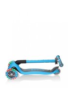 Globber Trotineta evolutiva Go-Up 4 in 1 Deluxe Lights Albastra ghidon reglabil scaun maner parinte roti cu Led greutate admisa 50 kg