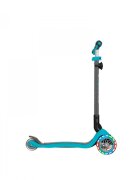 Globber Trotineta evolutiva Go-Up 4 in 1 Deluxe Lights Turquoise ghidon reglabil scaun maner parinte roti cu Led greutate admisa 50 kg
