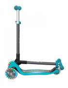 Globber Trotineta evolutiva Go-Up 4 in 1 Deluxe Lights Turquoise ghidon reglabil scaun maner parinte roti cu Led greutate admisa 50 kg