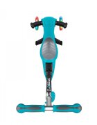 Globber Trotineta evolutiva Go-Up 4 in 1 Deluxe Lights Turquoise ghidon reglabil scaun maner parinte roti cu Led greutate admisa 50 kg