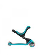 Globber Trotineta evolutiva Go-Up 4 in 1 Deluxe Lights Turquoise ghidon reglabil scaun maner parinte roti cu Led greutate admisa 50 kg