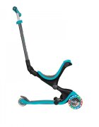 Globber Trotineta evolutiva Go-Up 4 in 1 Deluxe Lights Turquoise ghidon reglabil scaun maner parinte roti cu Led greutate admisa 50 kg