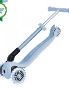 Globber Trotineta Junior ECO Albastru pliabila ghidon din aluminiu reglabil roti cu Led greutate admisa 50 kg
