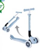 Globber Trotineta Junior ECO Albastru pliabila ghidon din aluminiu reglabil roti cu Led greutate admisa 50 kg