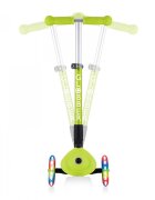 Globber Trotineta Junior verde cu 3 roti LED pliabila ghidon reglabil platforma antiderapanta greutate suportata 50 kg varsta 2 ani+