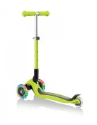 Globber Trotineta Junior verde cu 3 roti LED pliabila ghidon reglabil platforma antiderapanta greutate suportata 50 kg varsta 2 ani+