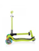 Globber Trotineta Junior verde cu 3 roti LED pliabila ghidon reglabil platforma antiderapanta greutate suportata 50 kg varsta 2 ani+