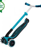 Globber Trotineta pentru copii Ace Lights ghidon reglabil 5 nivele greutate maxima 100 kg rulmenti ABEC 9 culoare albastra