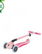 Globber Trotineta pentru copii Go-Up Deluxe Lights Ecologic Roz Pal 4 in 1 ghidon reglabil scaun maner parinte roti cu Led greutate admisa 50 kg