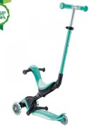 Globber Trotineta pentru copii Go-Up Deluxe Lights Ecologic Verde 4 in 1 ghidon reglabil scaun maner parinte roti cu Led greutate admisa 50 kg