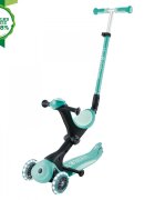 Globber Trotineta pentru copii Go-Up Deluxe Lights Ecologic Verde 4 in 1 ghidon reglabil scaun maner parinte roti cu Led greutate admisa 50 kg