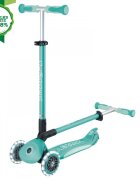 Globber Trotineta pentru copii Go-Up Deluxe Lights Ecologic Verde 4 in 1 ghidon reglabil scaun maner parinte roti cu Led greutate admisa 50 kg