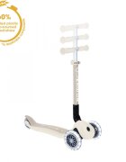 Globber Trotineta pentru copii Junior Crem pliabila ecologica ghidon ajustabil pe 3 nivele roti cu lumini LED rulmenti ABEC 9