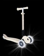 Globber Trotineta pentru copii Junior Crem pliabila ecologica ghidon ajustabil pe 3 nivele roti cu lumini LED rulmenti ABEC 9