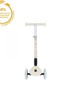 Globber Trotineta pentru copii Junior Crem pliabila ecologica ghidon ajustabil pe 3 nivele roti cu lumini LED rulmenti ABEC 9