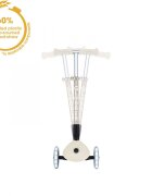 Globber Trotineta pentru copii Junior Crem pliabila ecologica ghidon ajustabil pe 3 nivele roti cu lumini LED rulmenti ABEC 9
