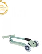 Globber Trotineta pentru copii Primo Fistic ecologica pliabila cu roti LED ghidon ajustabil pe 3 nivele rulmenti ABEC 9
