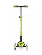 Globber Trotineta pliabila Elite Deluxe Lights Verde roti LED pliabila din aluminiu ghidon reglabil greutate suportata 50 kg varsta 3 ani+