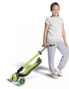 Globber Trotineta pliabila Elite Deluxe Lights Verde roti LED pliabila din aluminiu ghidon reglabil greutate suportata 50 kg varsta 3 ani+