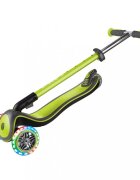 Globber Trotineta pliabila Elite Deluxe Lights Verde roti LED pliabila din aluminiu ghidon reglabil greutate suportata 50 kg varsta 3 ani+
