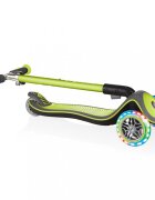 Globber Trotineta pliabila Elite Deluxe Lights Verde roti LED pliabila din aluminiu ghidon reglabil greutate suportata 50 kg varsta 3 ani+