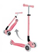 Globber Trotineta Primo roz pastel cu lumini pliabila greutate admisa 50 kg