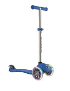 Globber Trotineta Primo V2 Lights albastra cu 3 roti LED ghidon reglabil platforma antiderapanta greutate admisa 50 kg