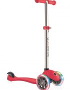 Globber Trotineta Primo V2 Lights rosie cu 3 roti LED ghidon reglabil platforma antiderapanta greutate admisa 50 kg