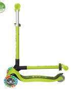 Globber Trotineta Primo verde cu 3 roti LED pliabila ghidon reglabil platforma antialunecare greutate suportata 50 kg varsta 3 ani+
