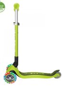 Globber Trotineta Primo verde cu 3 roti LED pliabila ghidon reglabil platforma antialunecare greutate suportata 50 kg varsta 3 ani+