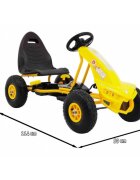 Gokart Kart cu pedale si roti gonflabile 3 ani+ Champion galben