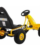 Gokart Kart cu pedale si roti gonflabile 3 ani+ Champion galben