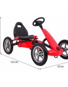 Gokart Kart cu pedale si roti gonflabile 3 ani+ Star rosu