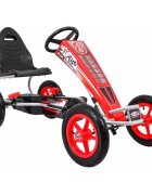 Gokart Kart cu pedale si roti gonflabile air rosu