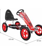 Gokart Kart cu pedale si roti gonflabile air rosu