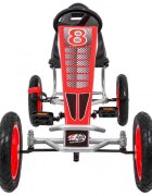Gokart Kart cu pedale si roti gonflabile air rosu