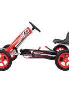 Gokart Kart cu pedale si roti gonflabile air rosu