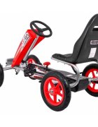 Gokart Kart cu pedale si roti gonflabile air rosu