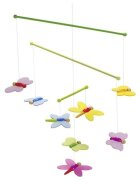 Goki Carusel cu figurine din lemn pentru bebelusi Butterflies