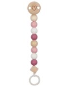 Goki Lant din lemn pentru suzeta Hearts pastel pink