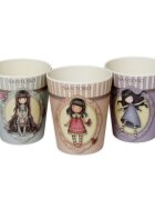 Gorjuss Set 3 pahare din bambus Rosebud Time to fly Tiptoes